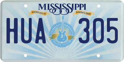 MS license plate HUA305