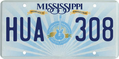 MS license plate HUA308