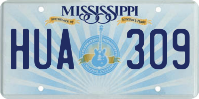 MS license plate HUA309