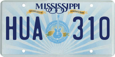 MS license plate HUA310