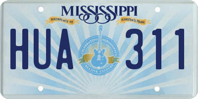 MS license plate HUA311