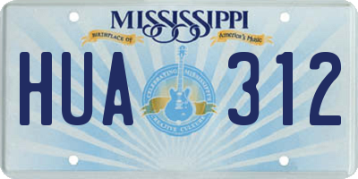 MS license plate HUA312