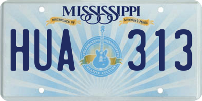 MS license plate HUA313