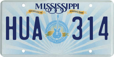 MS license plate HUA314