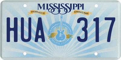 MS license plate HUA317