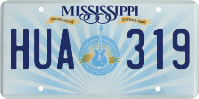 MS license plate HUA319