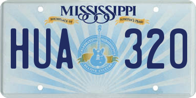 MS license plate HUA320