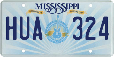 MS license plate HUA324