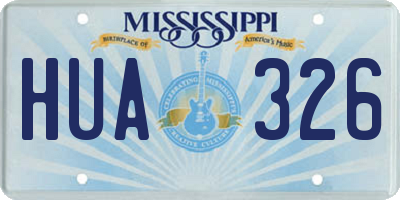 MS license plate HUA326