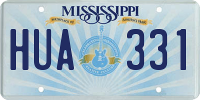 MS license plate HUA331