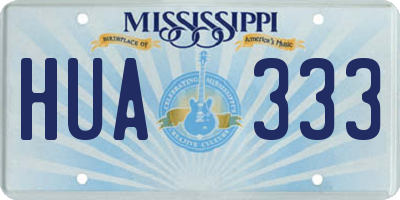 MS license plate HUA333