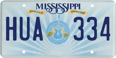 MS license plate HUA334