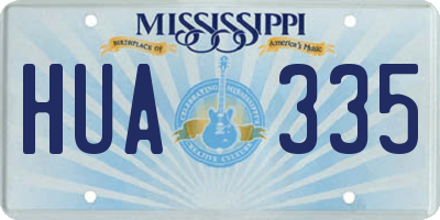 MS license plate HUA335