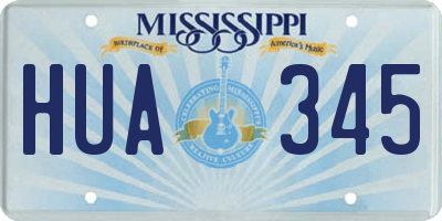 MS license plate HUA345
