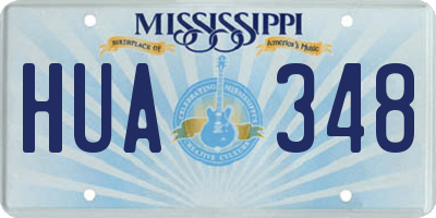 MS license plate HUA348