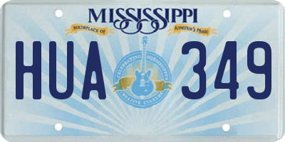 MS license plate HUA349