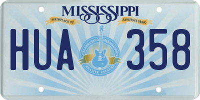 MS license plate HUA358