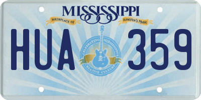 MS license plate HUA359