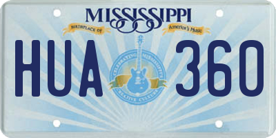 MS license plate HUA360
