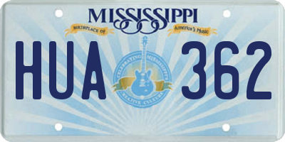 MS license plate HUA362