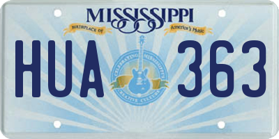 MS license plate HUA363