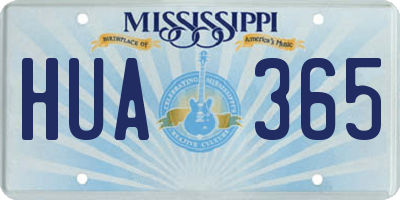MS license plate HUA365
