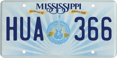 MS license plate HUA366