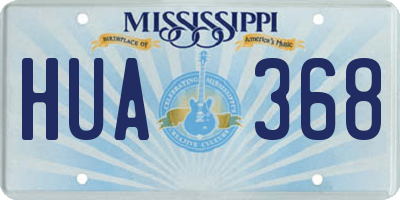MS license plate HUA368