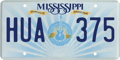 MS license plate HUA375