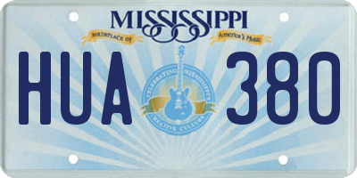 MS license plate HUA380