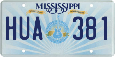 MS license plate HUA381