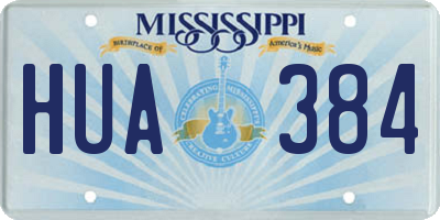 MS license plate HUA384