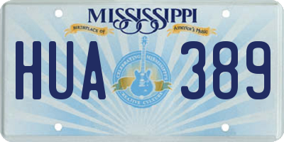 MS license plate HUA389