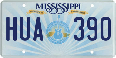 MS license plate HUA390