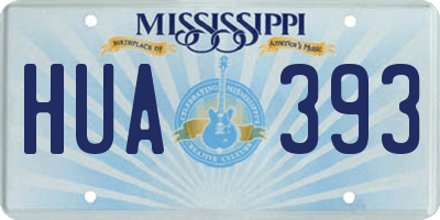 MS license plate HUA393