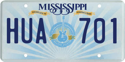 MS license plate HUA701