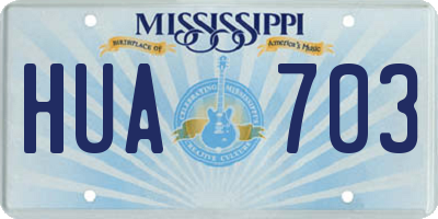 MS license plate HUA703
