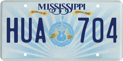 MS license plate HUA704