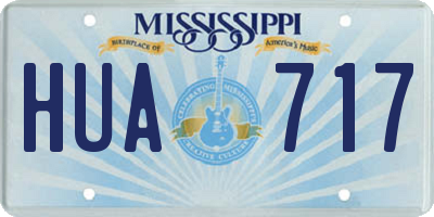 MS license plate HUA717