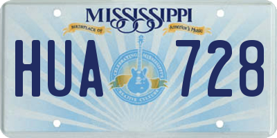 MS license plate HUA728