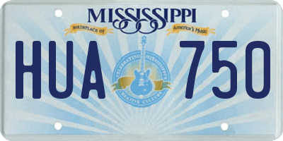 MS license plate HUA750