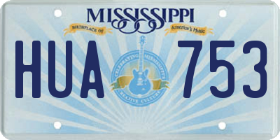 MS license plate HUA753