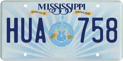 MS license plate HUA758