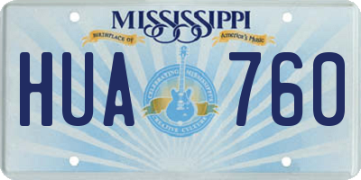 MS license plate HUA760