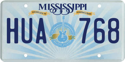 MS license plate HUA768