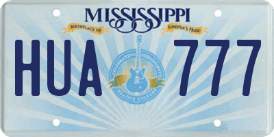 MS license plate HUA777