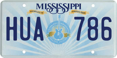 MS license plate HUA786