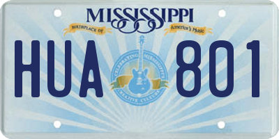 MS license plate HUA801