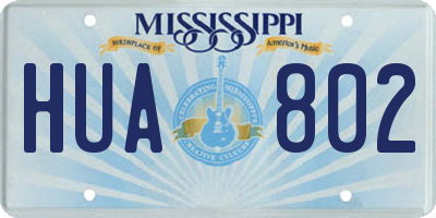 MS license plate HUA802