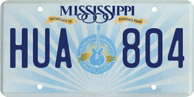 MS license plate HUA804